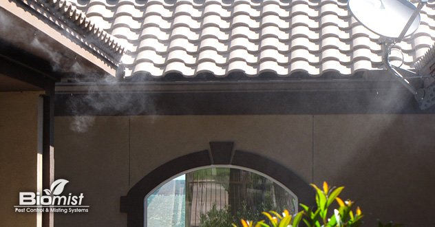 Misting spray systems well mounted against spiders and mosquitoes, full elimination